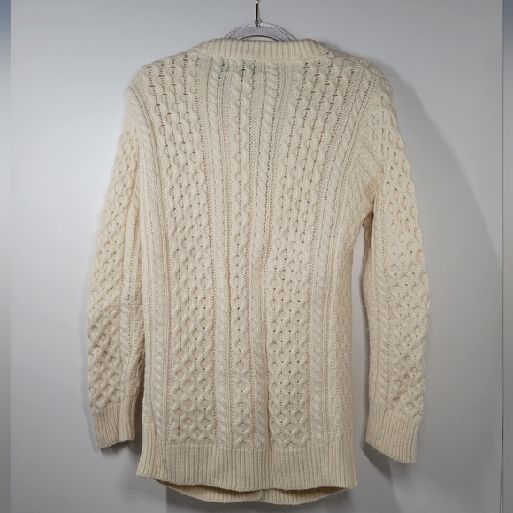 Aran Crafts Cream Cable Knit Cardigan - Picture 3 of 4